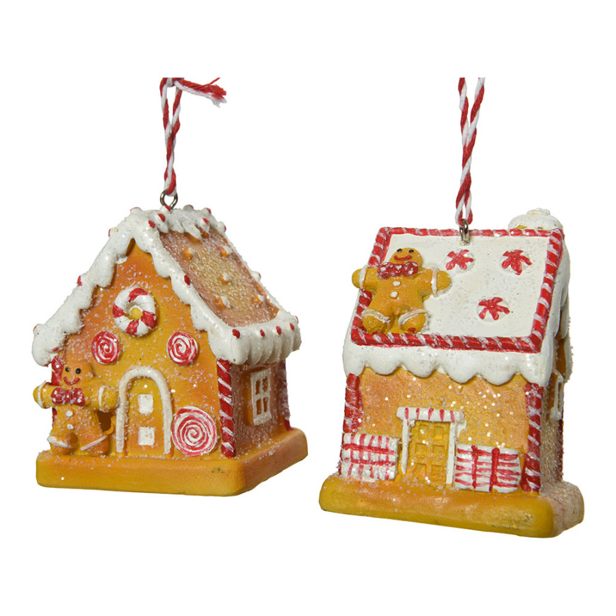 Enfeite casa poliresina homem de gengibre. modelos sortidos 6,5x5x7cm