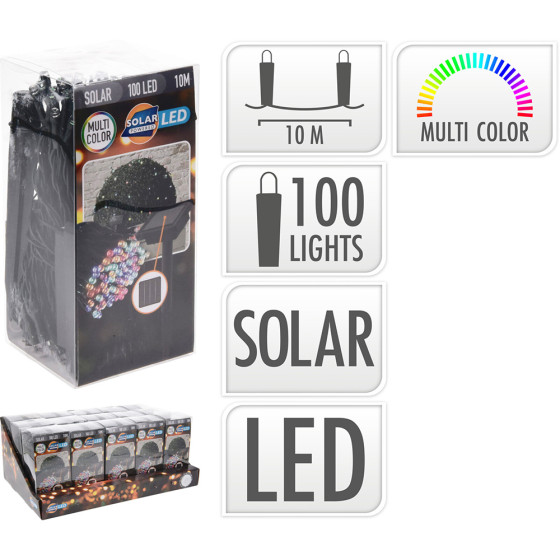 Grinalda led solar, multicor, 100 leds, ip44 12m