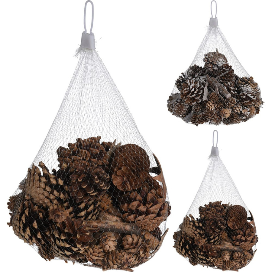 Pinhas para decorar, 2 modelos, com e sem efeito neve