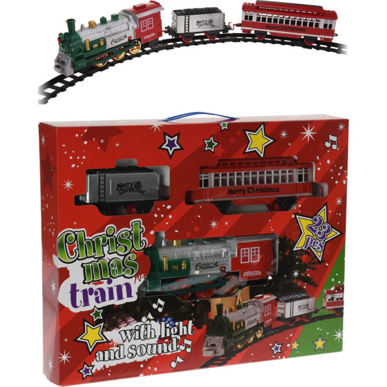 Comboio de natal, com luzes e som.
