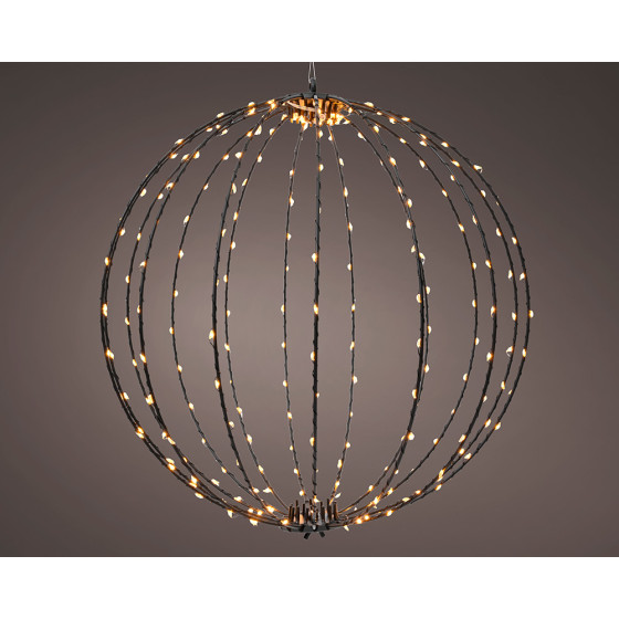 Enfeite led bola" com aro metálico preto, para pendurar, ø38cm. lumineo"