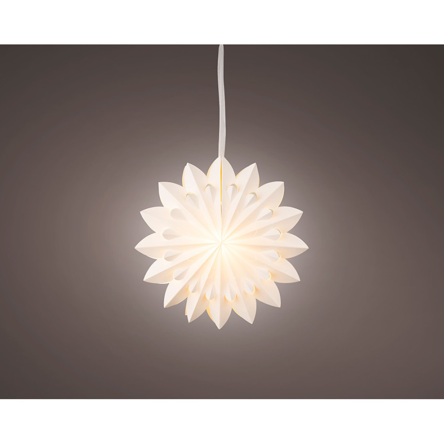 Enfeite estrela de papel com led, ø40 x 20,5 cm