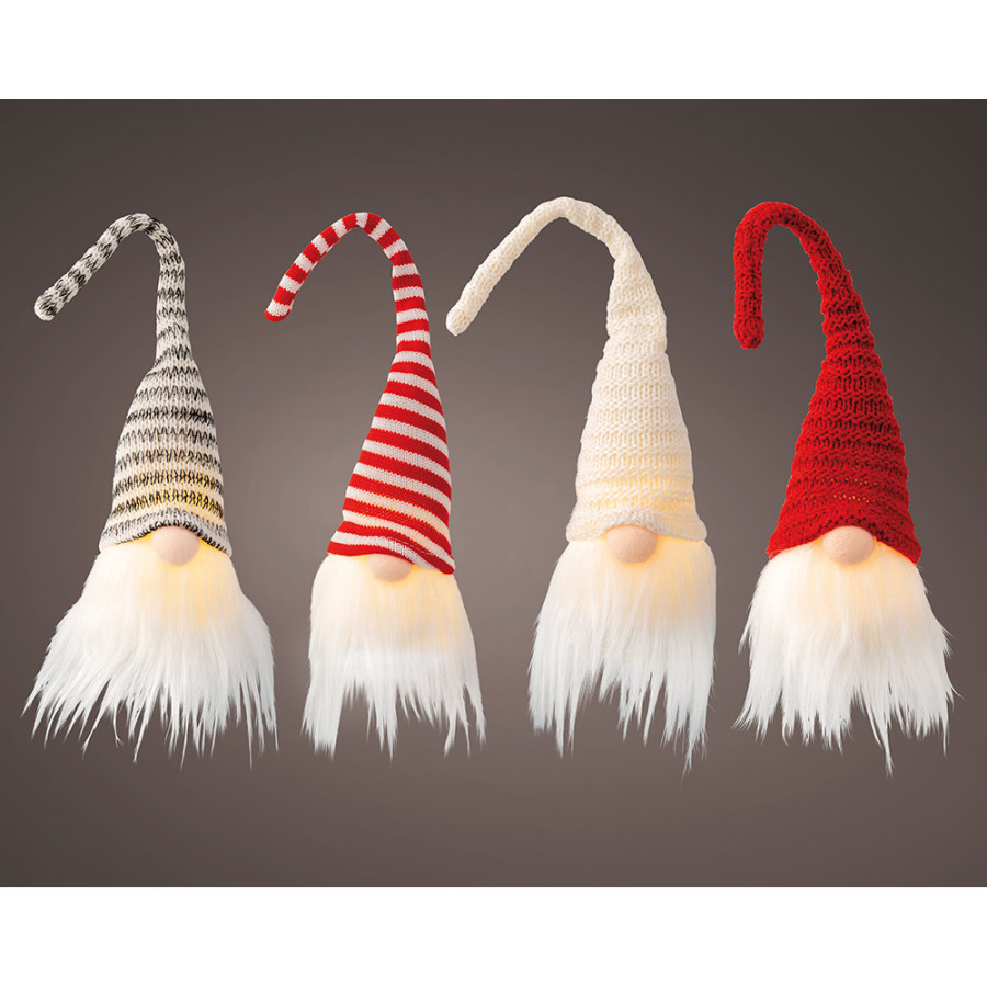 Gnomo led gorro flexível, cores sortidas, luz fixa, 6 x 7 x 23 cm