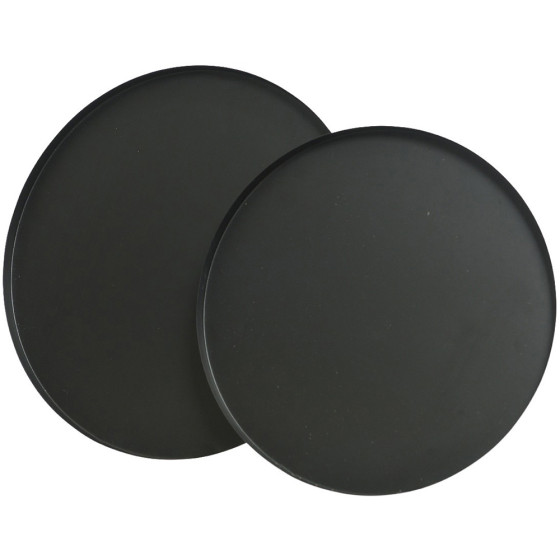 Bandejas redondas em aço preto mate, 2 tamanhos, ø35 cm e ø30 cm