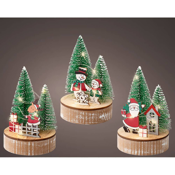 Figura decorativa com motivos natalícios com led, modelos sortidos