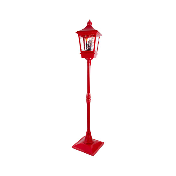 Candeeiro pai natal iluminado 37,5 x 37,5 x 185 cm
