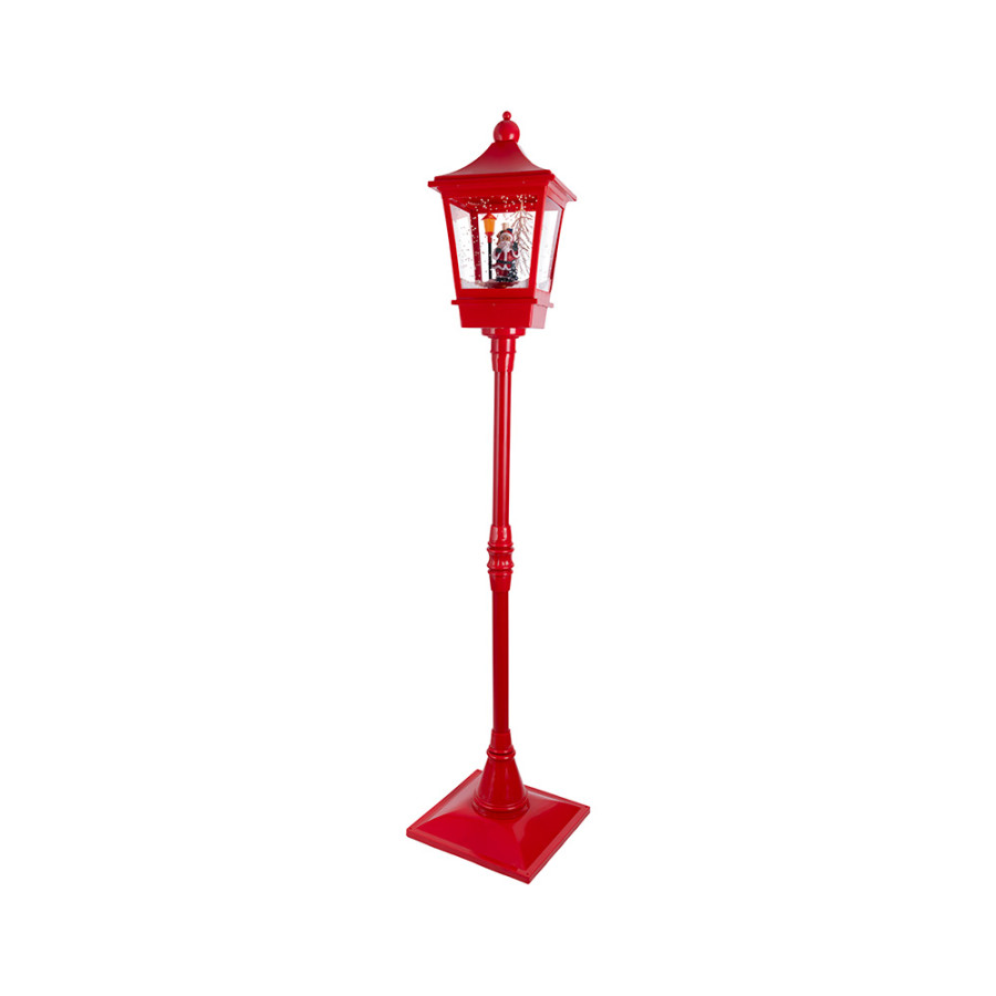 Candeeiro pai natal iluminado 37,5 x 37,5 x 185 cm