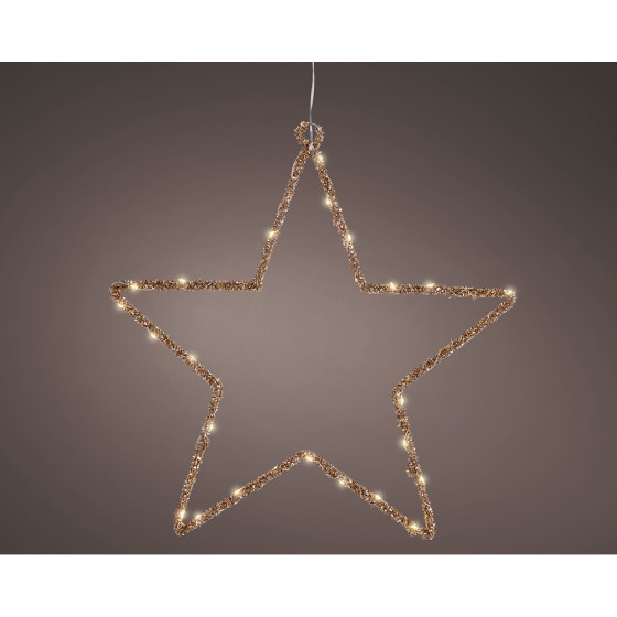 Luz led decorativa estrela interior 38 x 38 cm