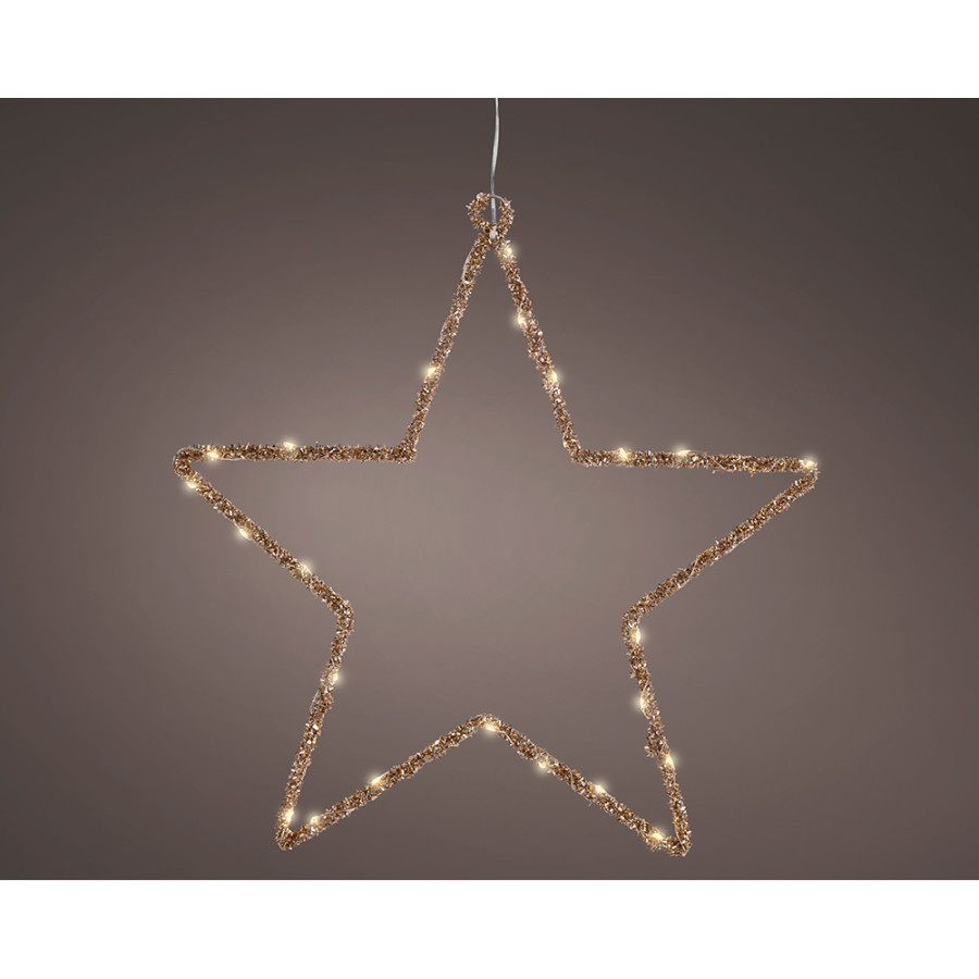 Luz led decorativa estrela interior 38 x 38 cm