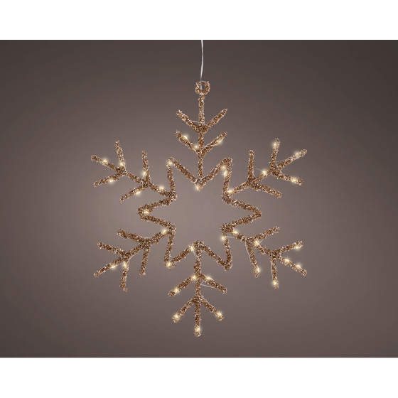 Luz led decorativa floco de neve interior 38 x 38 cm