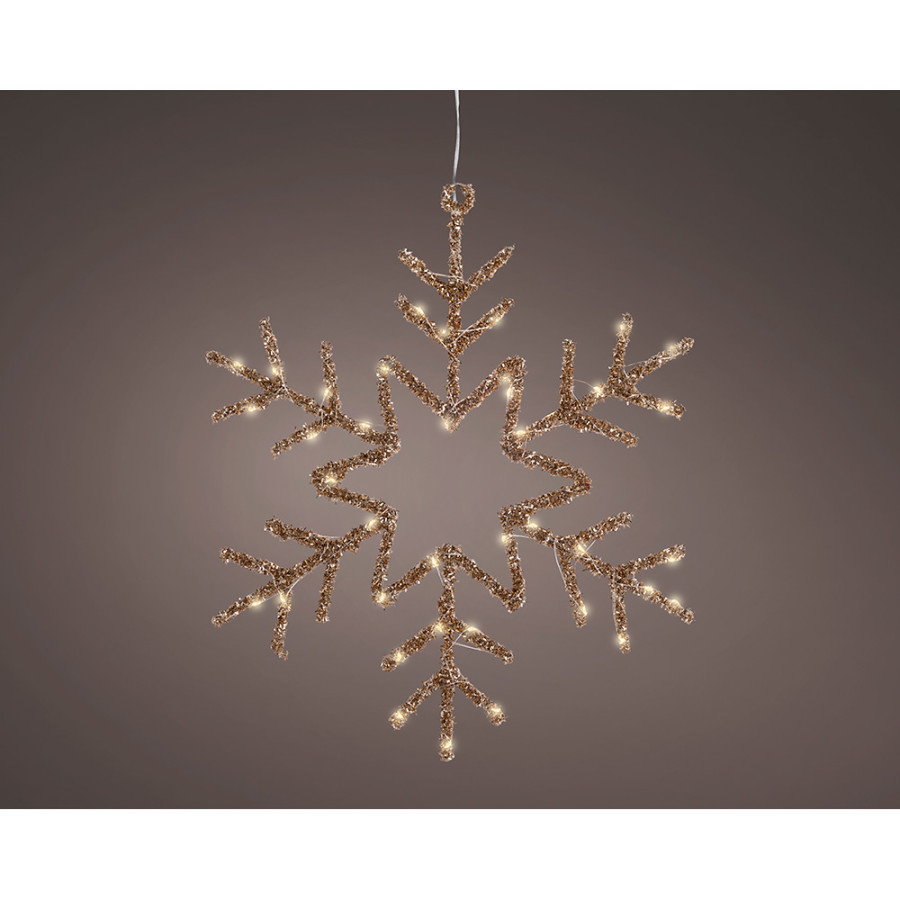 Luz led decorativa floco de neve interior 38 x 38 cm