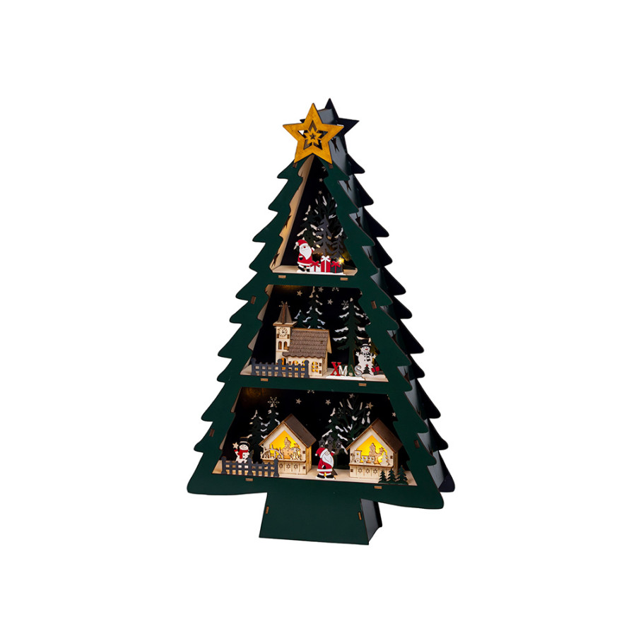 Cenário de natal em árvore com led 33 x 9 x 55 cm