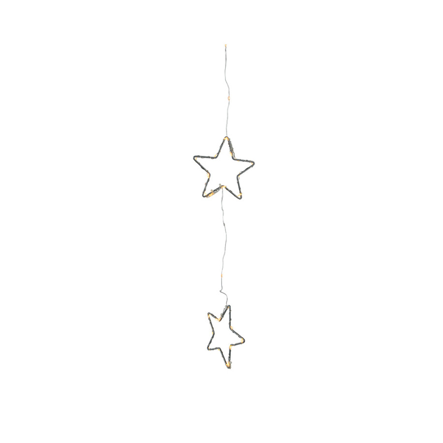 Cortina led com estrelas para exterior, cor prata