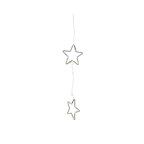 Cortina led com estrelas para exterior, cor preto