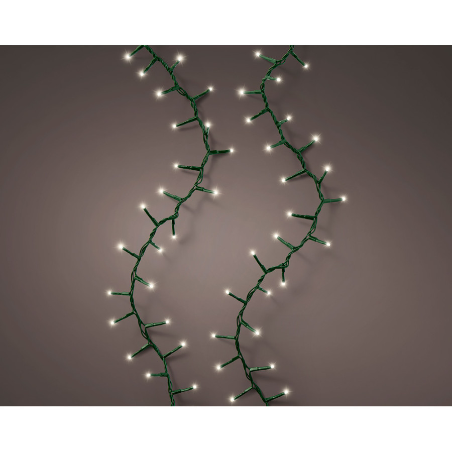 Grinalda led compact connect (interconectável) multifunções 500 leds branco quente com efeito intermitente, cabo verde, exte ...