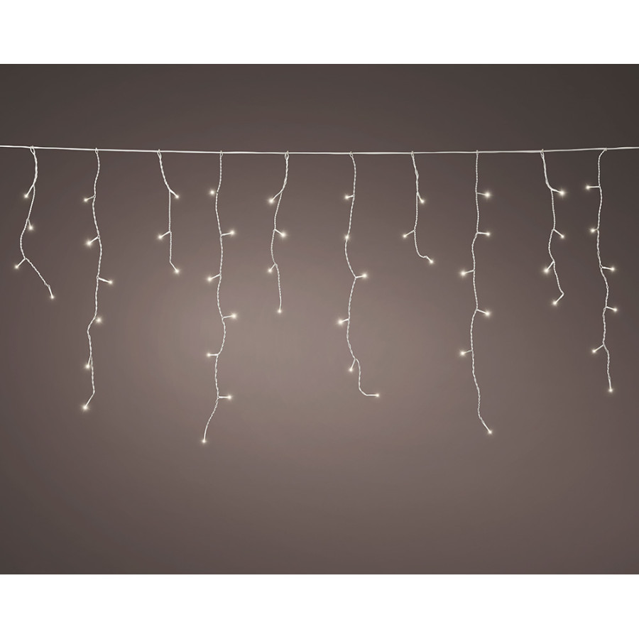 Cortina estalactite led connect (interconectável) multifunções 250 leds branco quente com efeito intermitente para exterior  ...