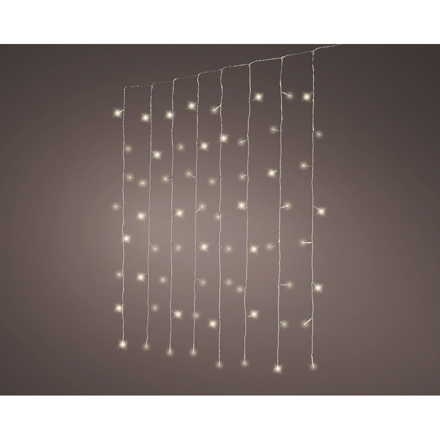 Cortina led multifunções interconectável, luz branca quente, 200 leds, 1,5 x 2 m