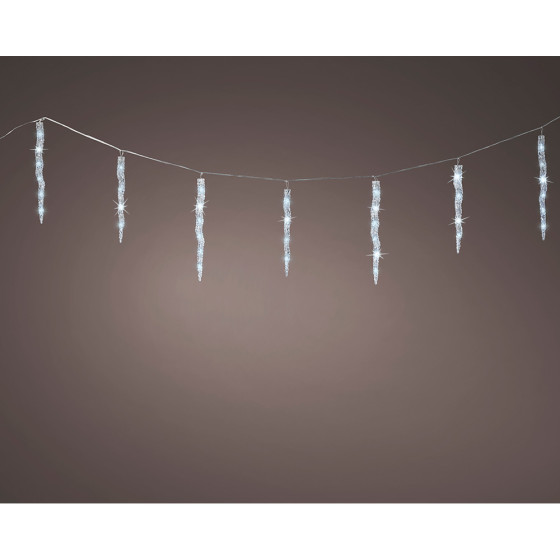 Grinalda estalactites conectáveis exterior branco frio intermitente 60 leds 3,6 m