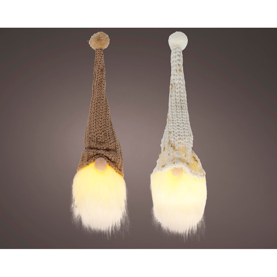 Figura gnome com luz fixa 6 x 20 x 6 cm, várias cores