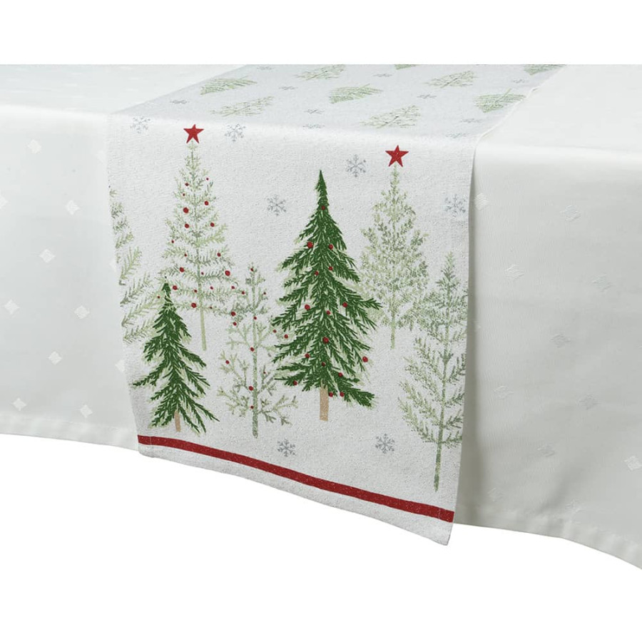 Caminho de mesa de natal em algodão 30 x 0,10 x 150 cm