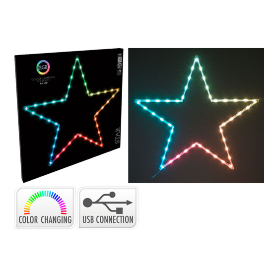 Rgb estrela 45 led