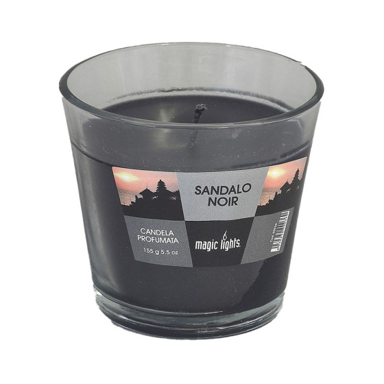 Vela perfumada em copo de vidro sándalo 150g. magic lights