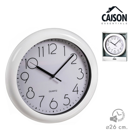 Relógio de parede preto e branco ø 25 cm