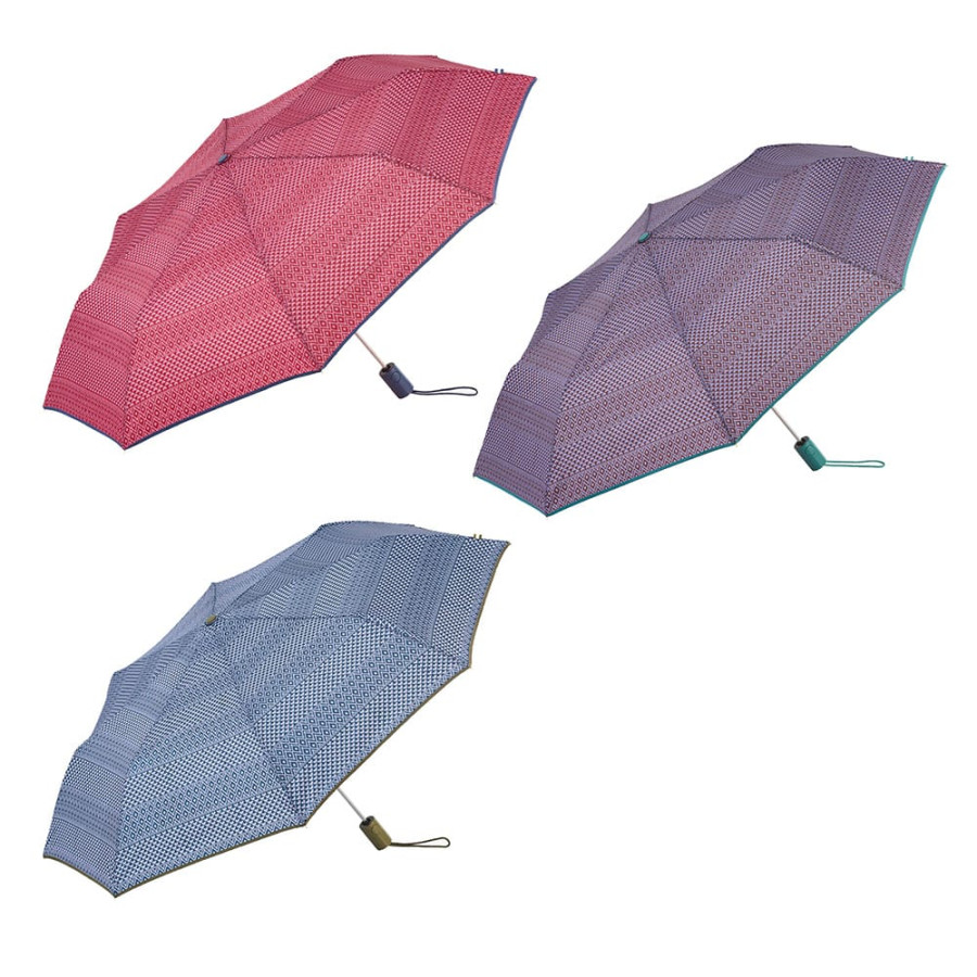 Guarda-chuva automático estampado étnico com uvp 50+, cores sortidas
