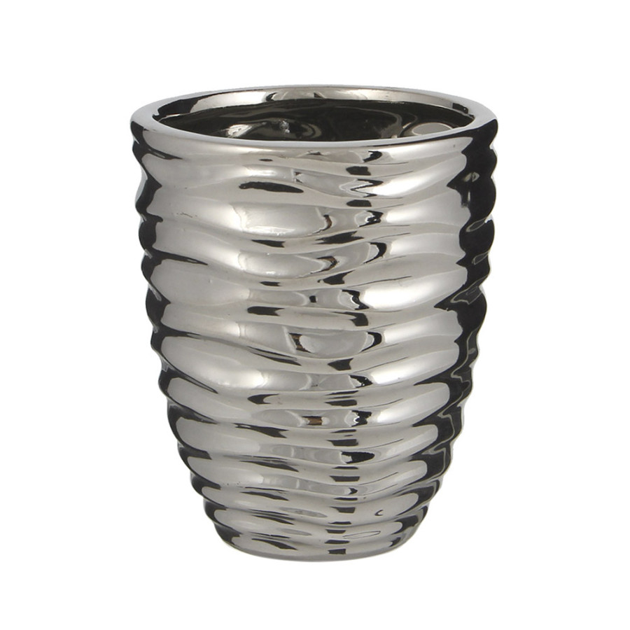 Vaso orchid redondo prateado sortido ø13,5x15,5cm