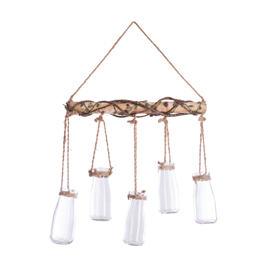 Conjunto de 5 jarros decorativos suspensos 44,5x40,5x6cm