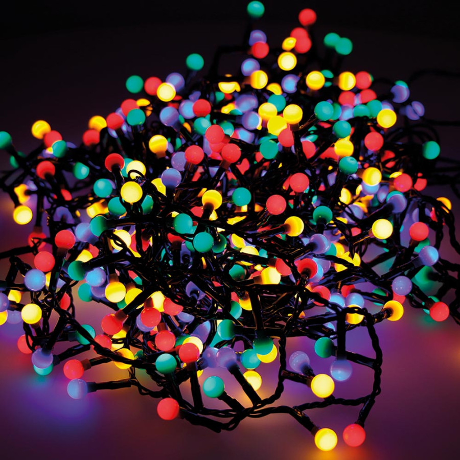 Grinalda "cherry compact" 500 leds multifunções, multicor, exterior, 11 m