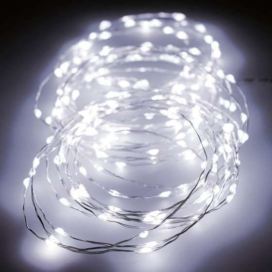 Grinalda micro led 180 leds, multifunções, luz fria, exterior, 9 m