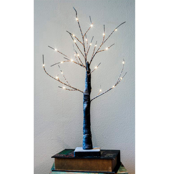Árvore 3d sakura 60 cm 24 leds branco quente, a pilhas (3 x aa)