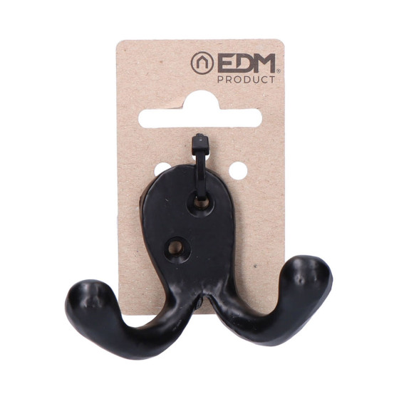 Suporte de forjagem preto duplo 7.5 x 5cm