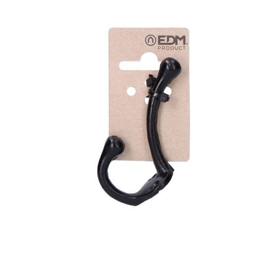 Cabide duplo ferro preto 75 mm