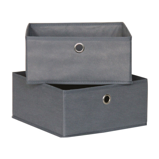 Lote de 2 caixas de organização 28x28x13cm tecido sem tecer mondex