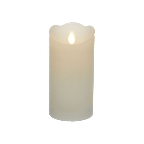 Vela de cera led branca, ø7,5 x 15 cm