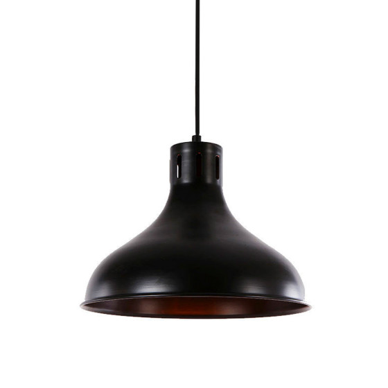 Candeeiro de teto metálico vintage e27 60w cor preto ø29x24cm edm