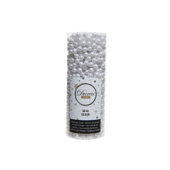 Corrente de bolas decorativas para árvore de natal, cor branco, 10m