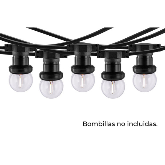 Grinalda com 40 casquilhos 2000w 50-60 hz 220-240v e27 ip44 20m