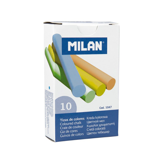 Blíster com 1 caixa de 10 gizes branco + 1 caixa 10 gizes coloridos milan