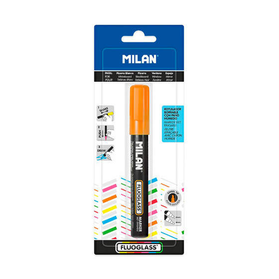 Blíster com marcador laranja fluoglass 2 - 4mm milan