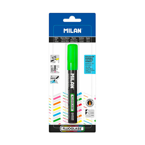 Blíster com marcador verde fluoglass 2 - 4mm milan