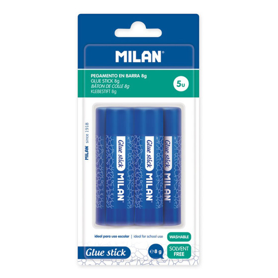 Blíster com 5 tubos de cola 8g milan