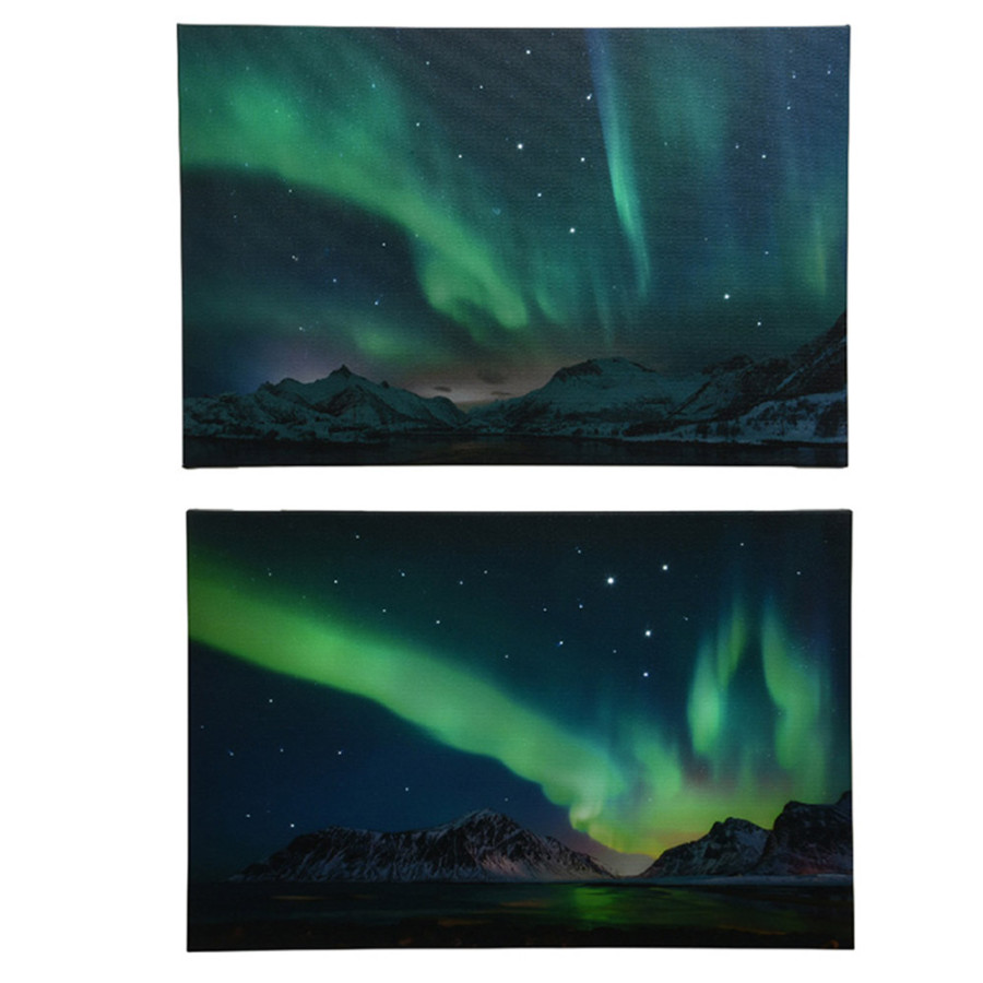 Quadro de luzes do norte 58x4x38cm cores/modelos sortidos