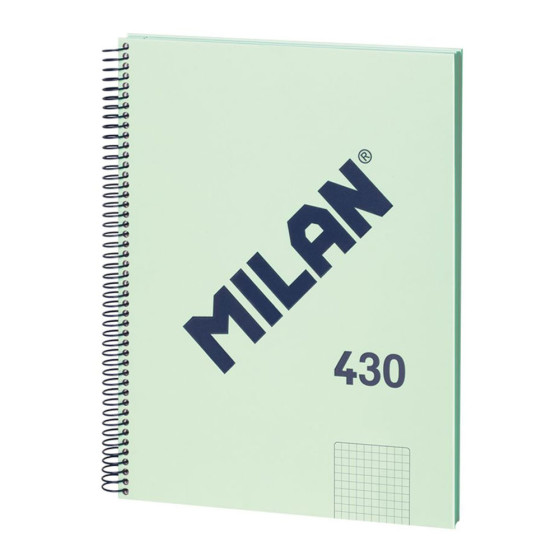 Caderno quadriculado a4 (5x5mm) verde, com espiral.