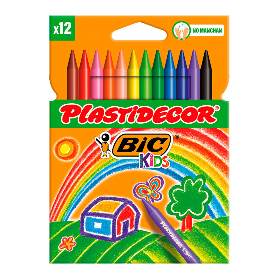 Plastidecor lápis de cera blíster 12 unidades