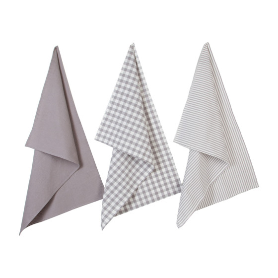Pack 3 panos de cozinha algodão 45x70cm cores / modelos diversos