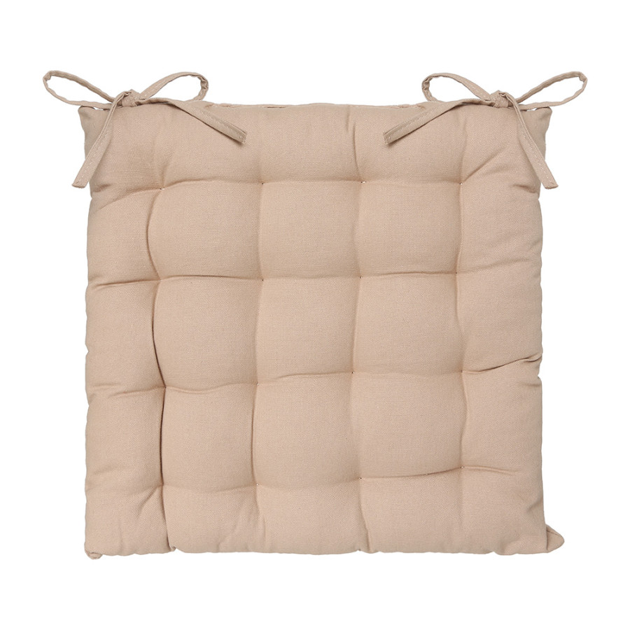Almofada para cadeira estilo bolacha cor bege 38x38cm