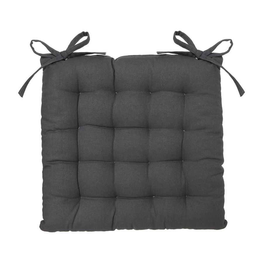 Almofada para cadeira estilo bolacha cor cinzento escuro 38x38cm